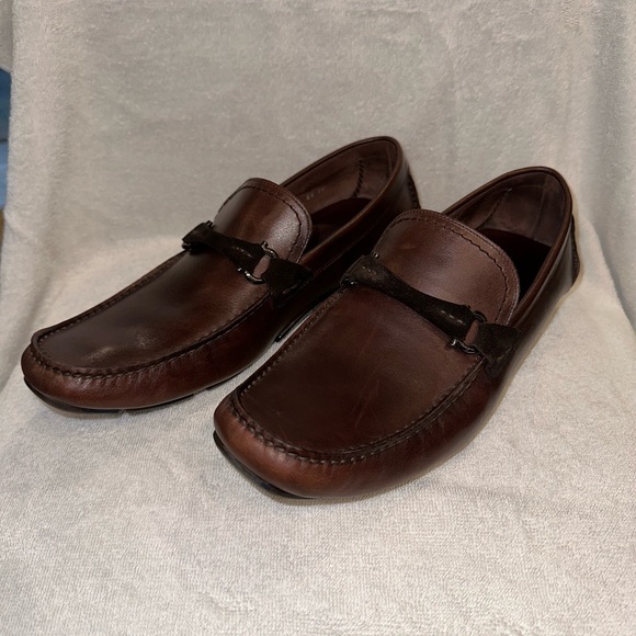 Salvatore Ferragamo GRAND PRIX Leather Bit Driver. Men’s Size 10EE Hickory Cafe - Picture 5 of 6